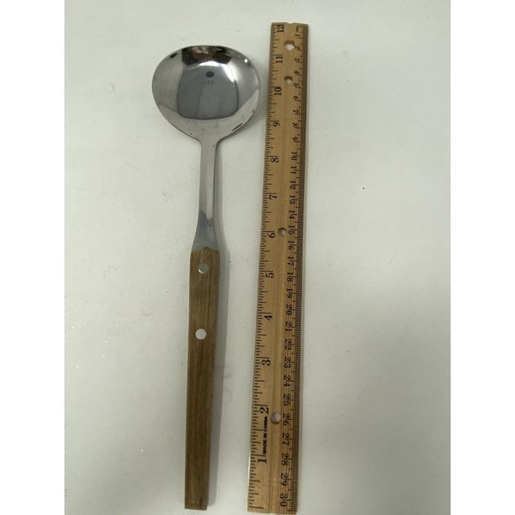 Vintage Stainless Steel Serving Spoon with Wood Handle WMF Cromargan Hong Kong - Picture 5 of 5